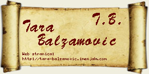 Tara Balzamović vizit kartica